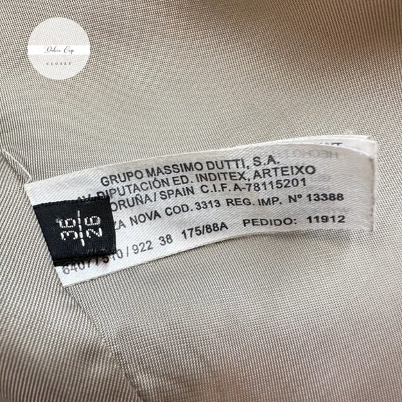 MASSIMO DUTTI Long Pea Coat Belled Sleeves Size 26 US - Picture 10 of 13